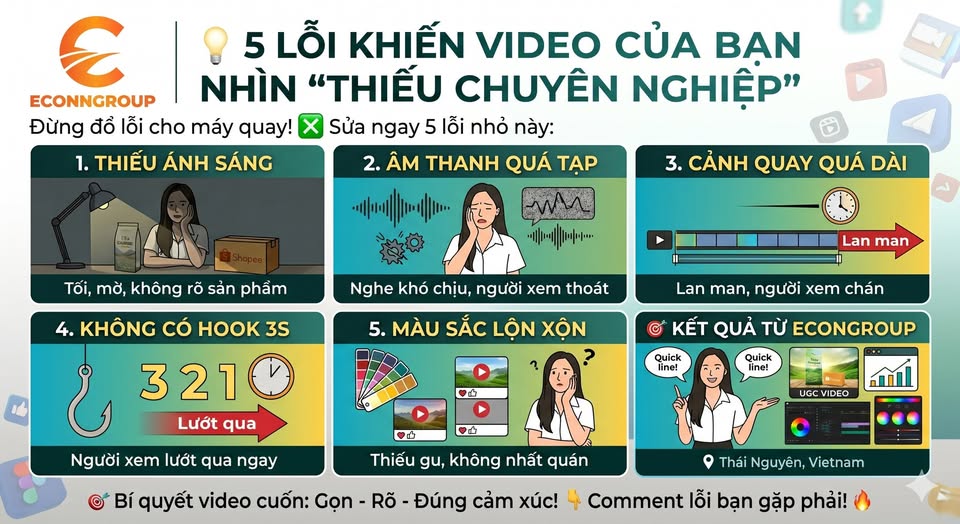 5 lỗi khiên video thiếu chuyên nghiệp