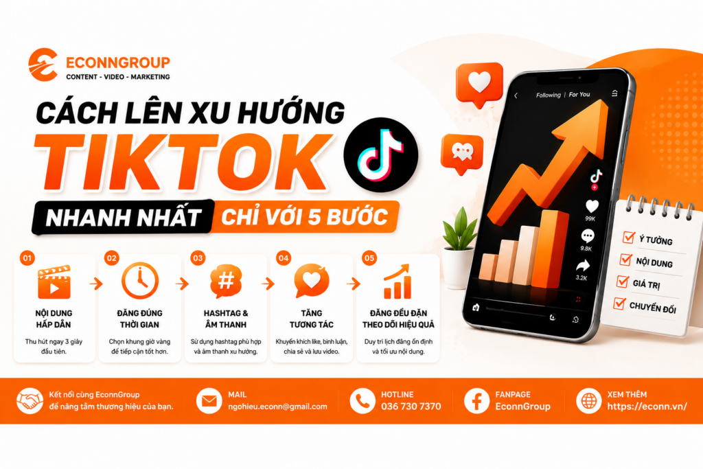 cách lên xu hướng tiktok chỉ với 5 bước