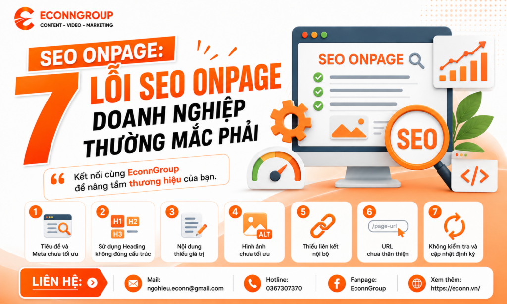 SEO Onpage: 7 Lỗi SEO Onpage Doanh Nghiệp Thường Mắc Phải